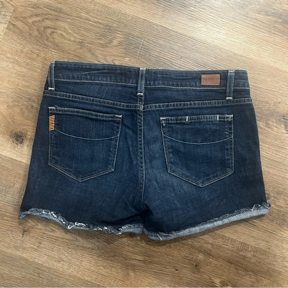 PAIGE Jimmy Jimmy Dark Wash Denim Jean Shorts Jorts Size 27 Casual Summer